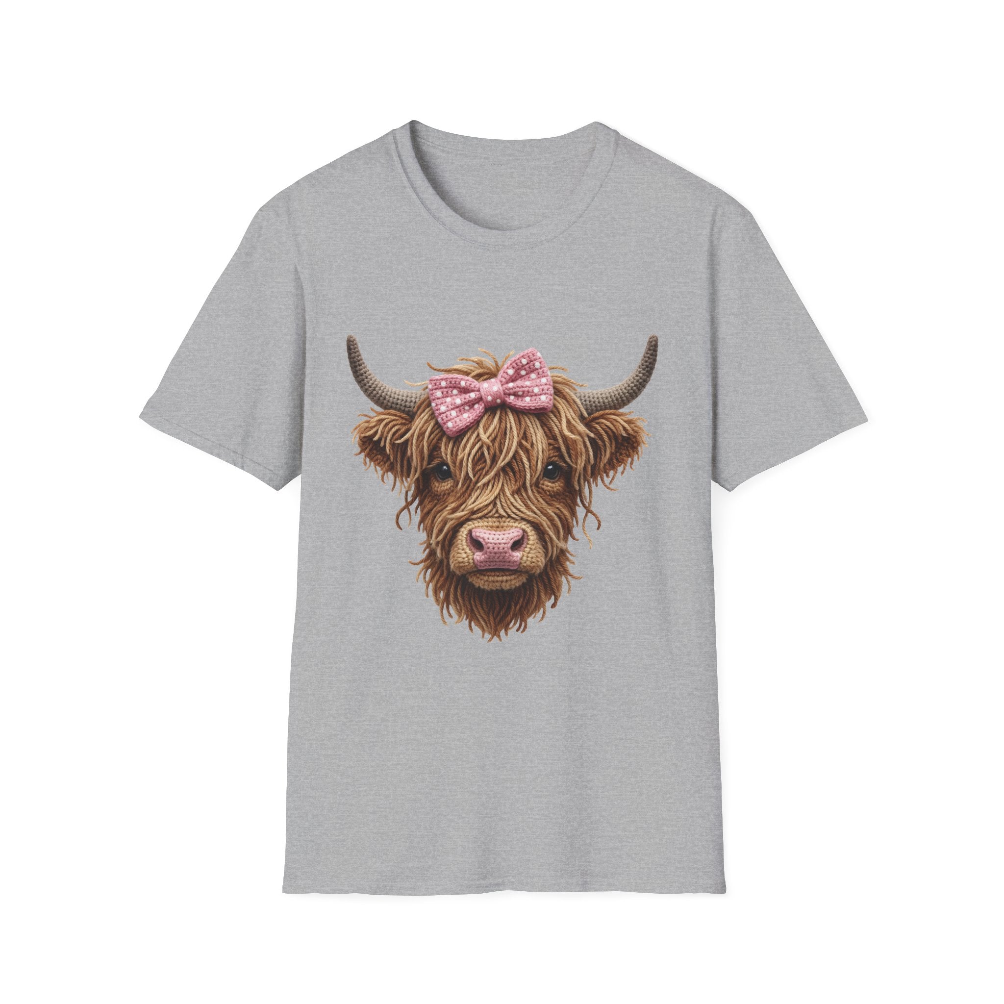 Highland Cow Tee — Cute Ribbon Cow Graphic T-Shirt