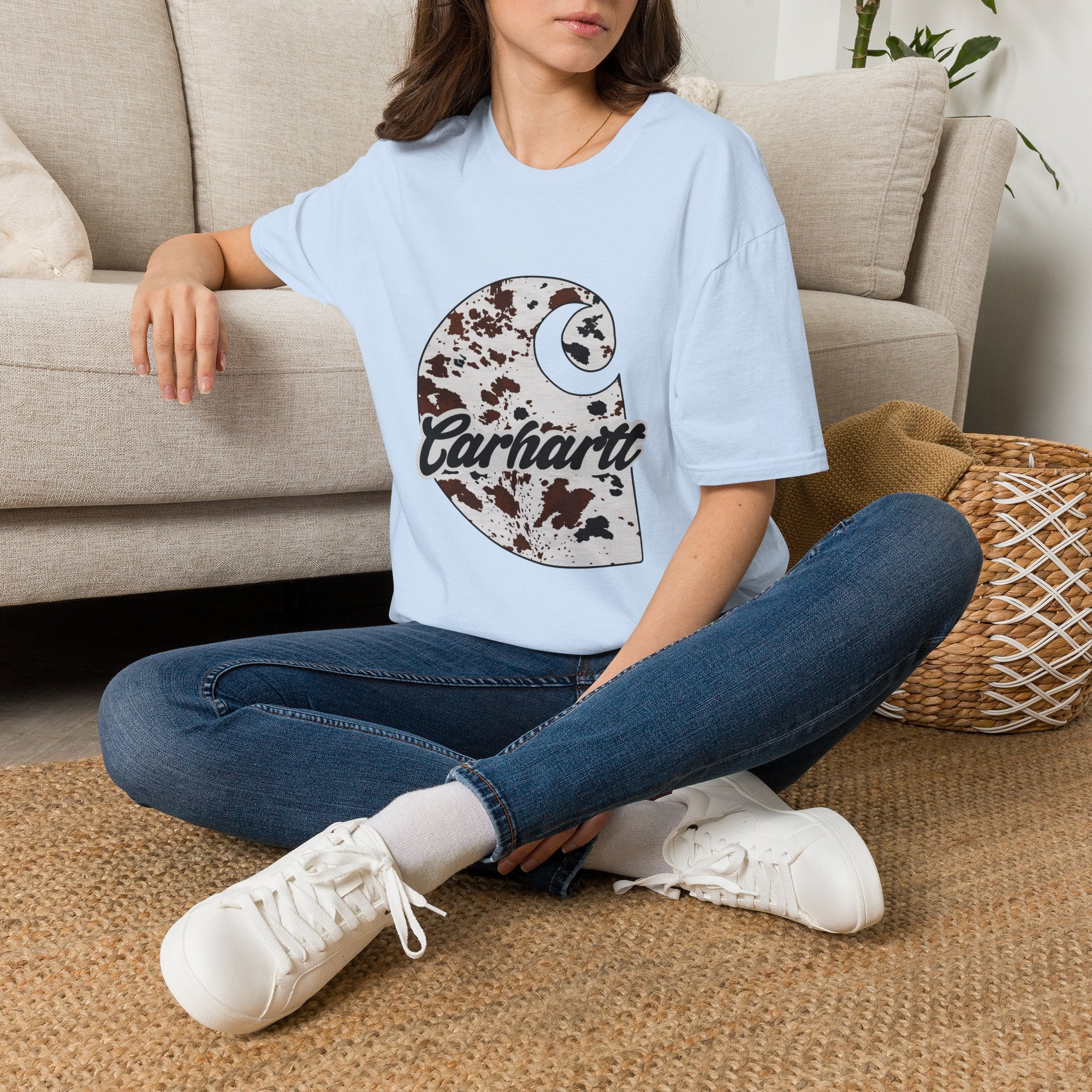 Cow Print Carhartt Logo T-Shirt