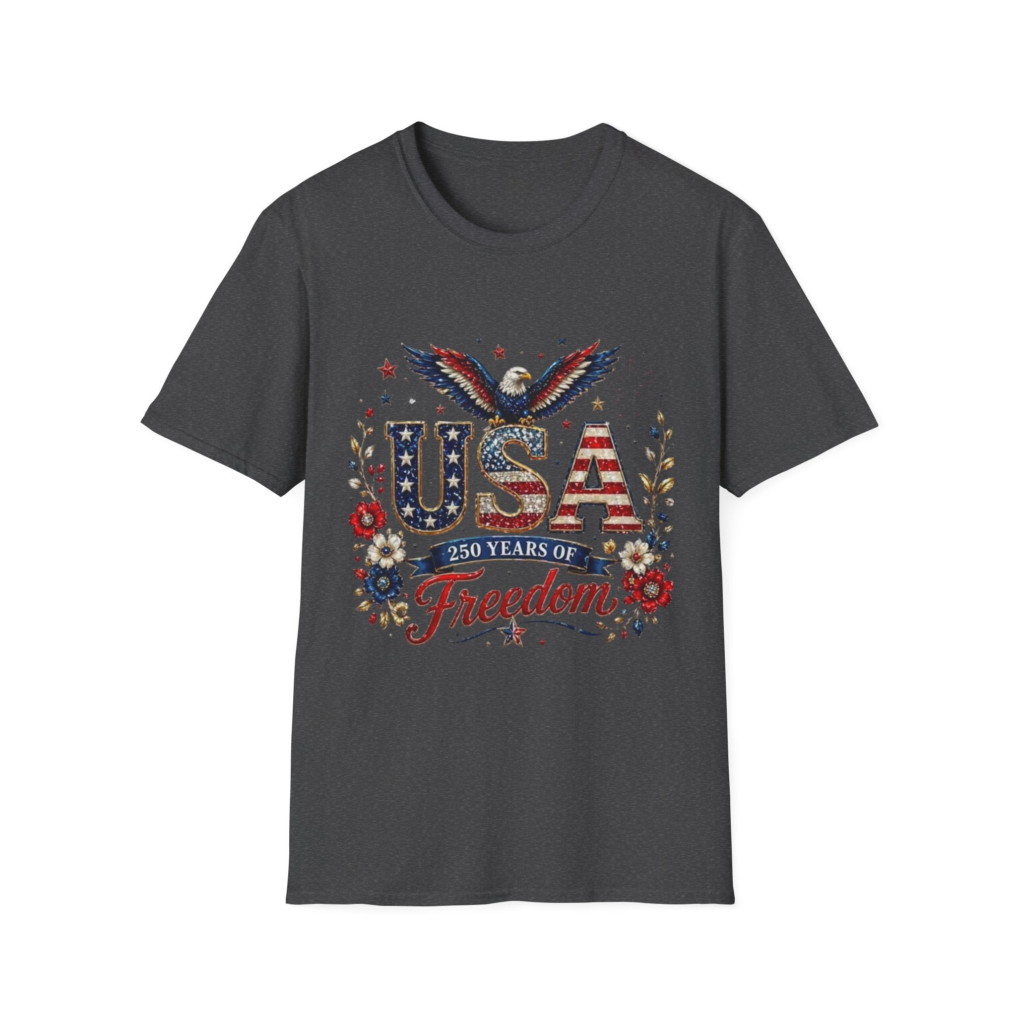USA Freedom T-Shirt — Patriotic Eagle & American Flag Design