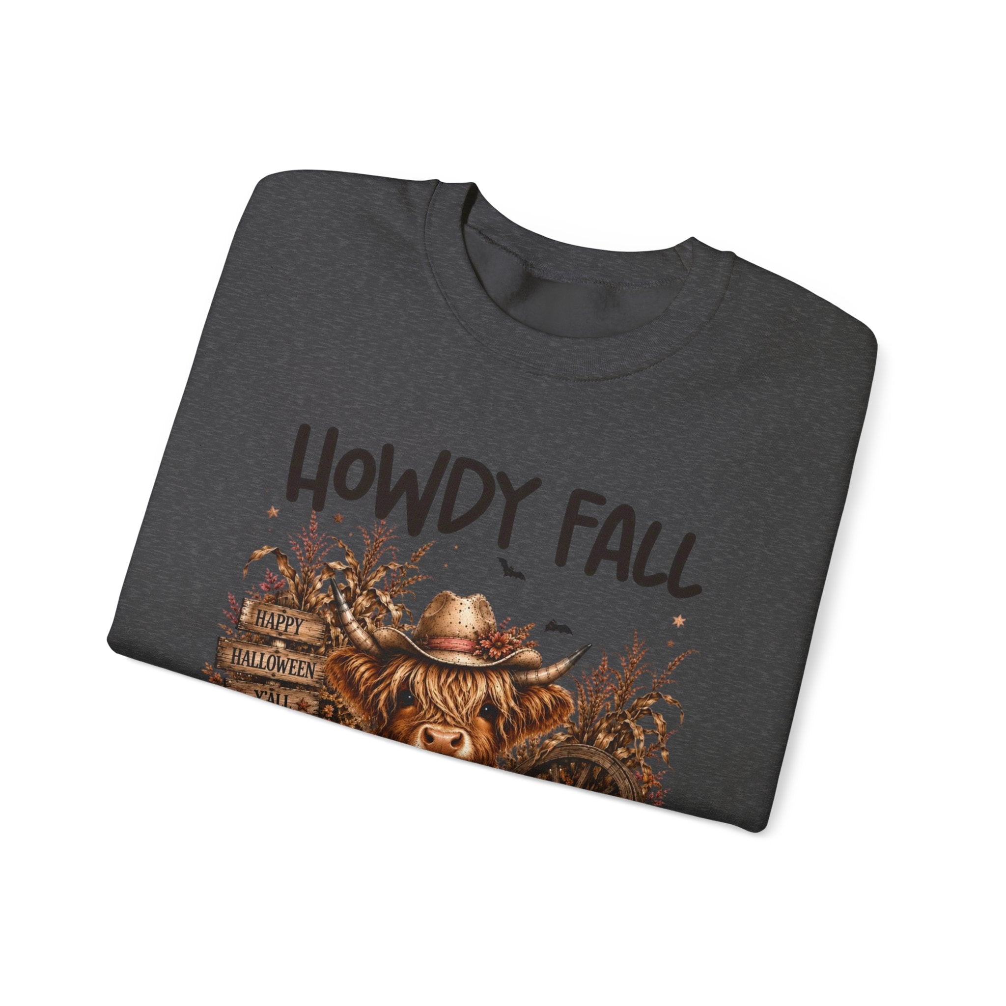 Howdy Fall Cowgirl Sweatshirt – Autumn Pumpkin Farm Graphic Crewneck
