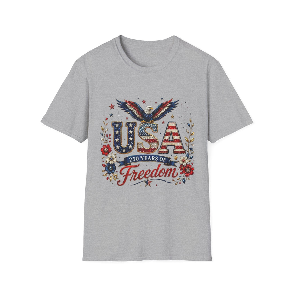 USA Freedom T-Shirt — Patriotic Eagle & American Flag Design