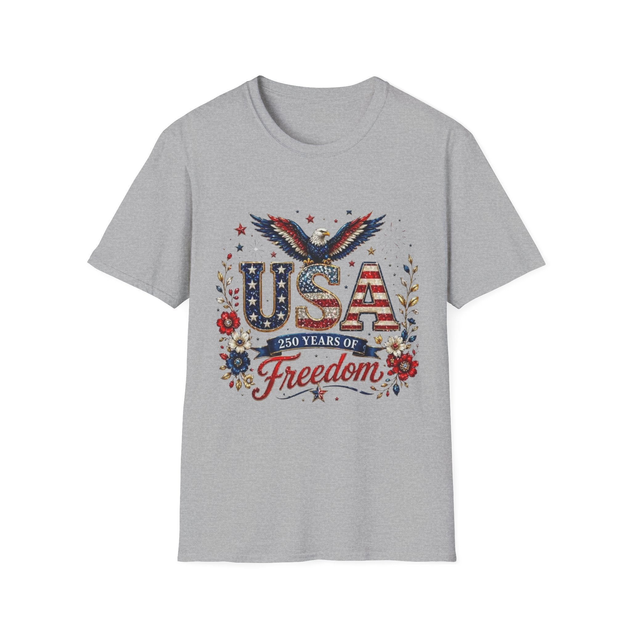 USA Freedom T-Shirt — Patriotic Eagle & American Flag Design