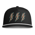 Sunwashed Rope Cap — Retro Lightning Bolt Embroidered Trucker Hat