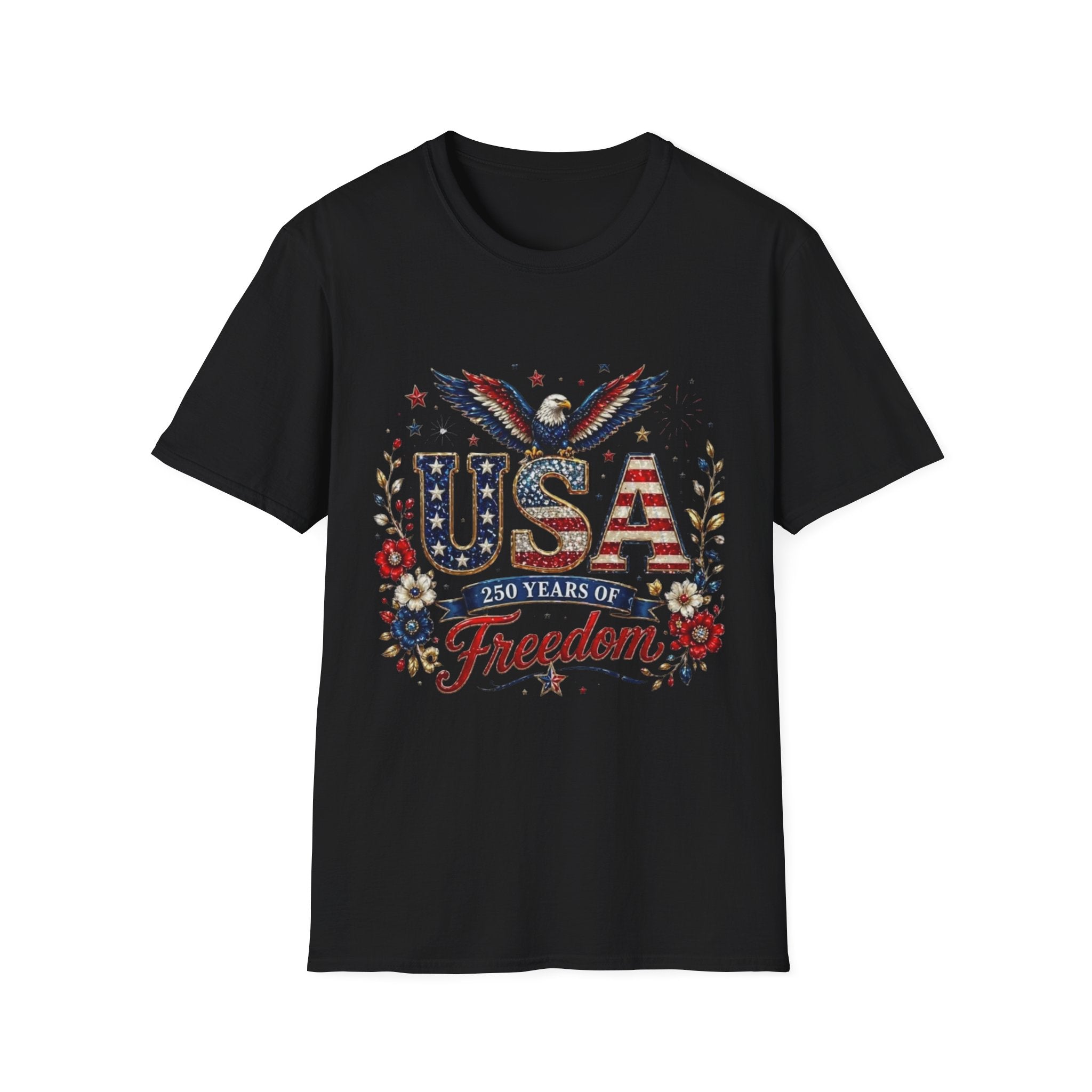 USA Freedom T-Shirt — Patriotic Eagle & American Flag Design