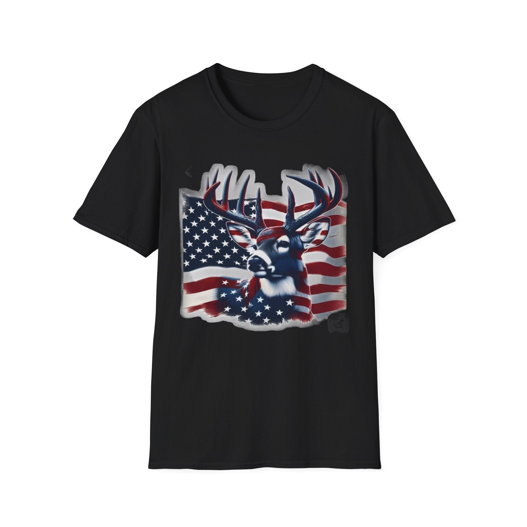 Patriotic Deer T-Shirt — American Flag Buck Graphic Tee