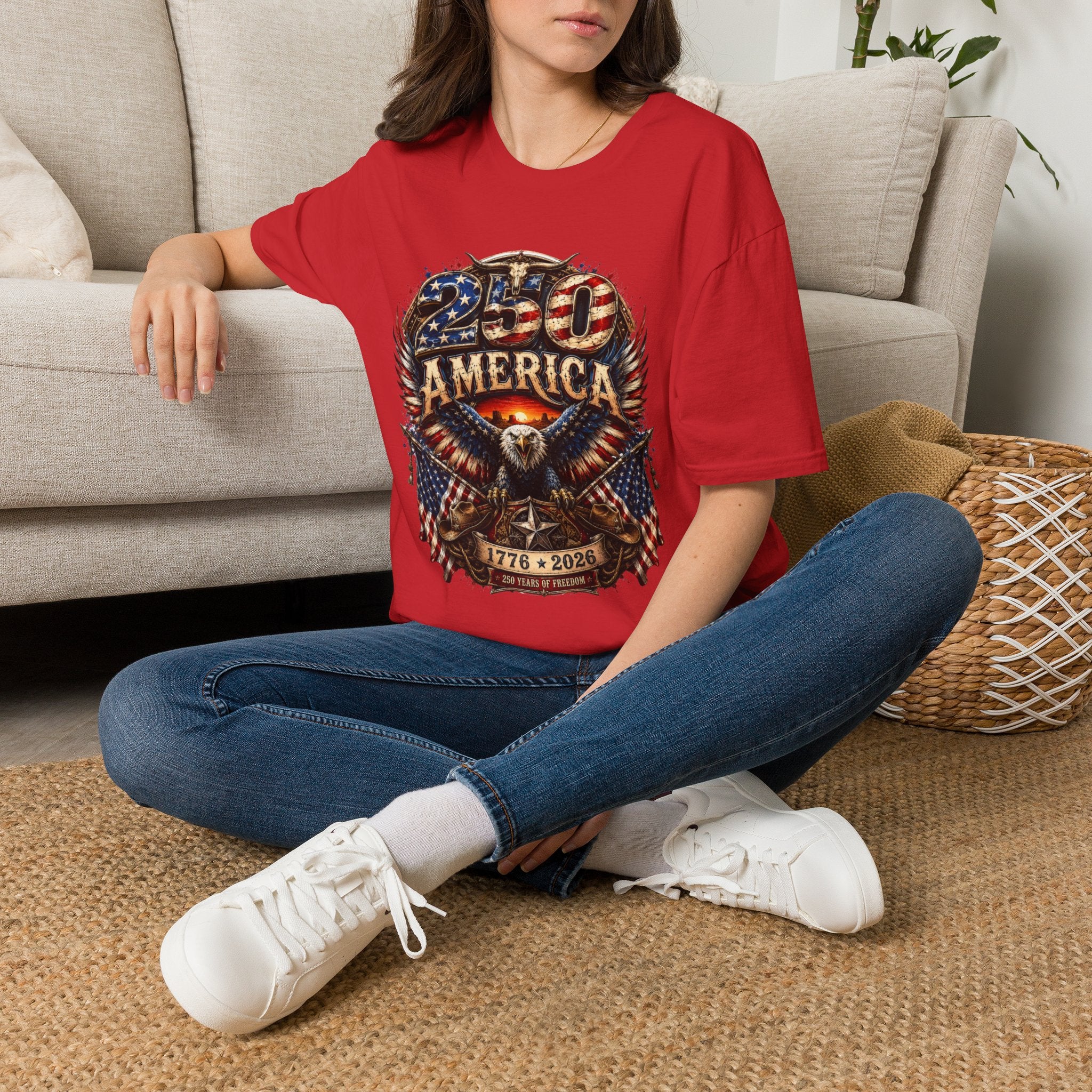 250 America Eagle Graphic T-Shirt — Patriotic 1776–2021 Anniversary Tee