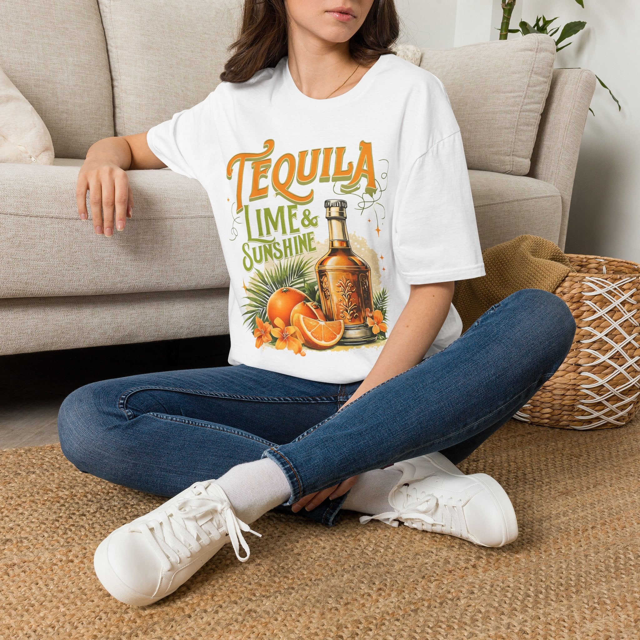 Tequila Lime & Sunshine T‑Shirt — Retro Citrus Cocktail Graphic Tee