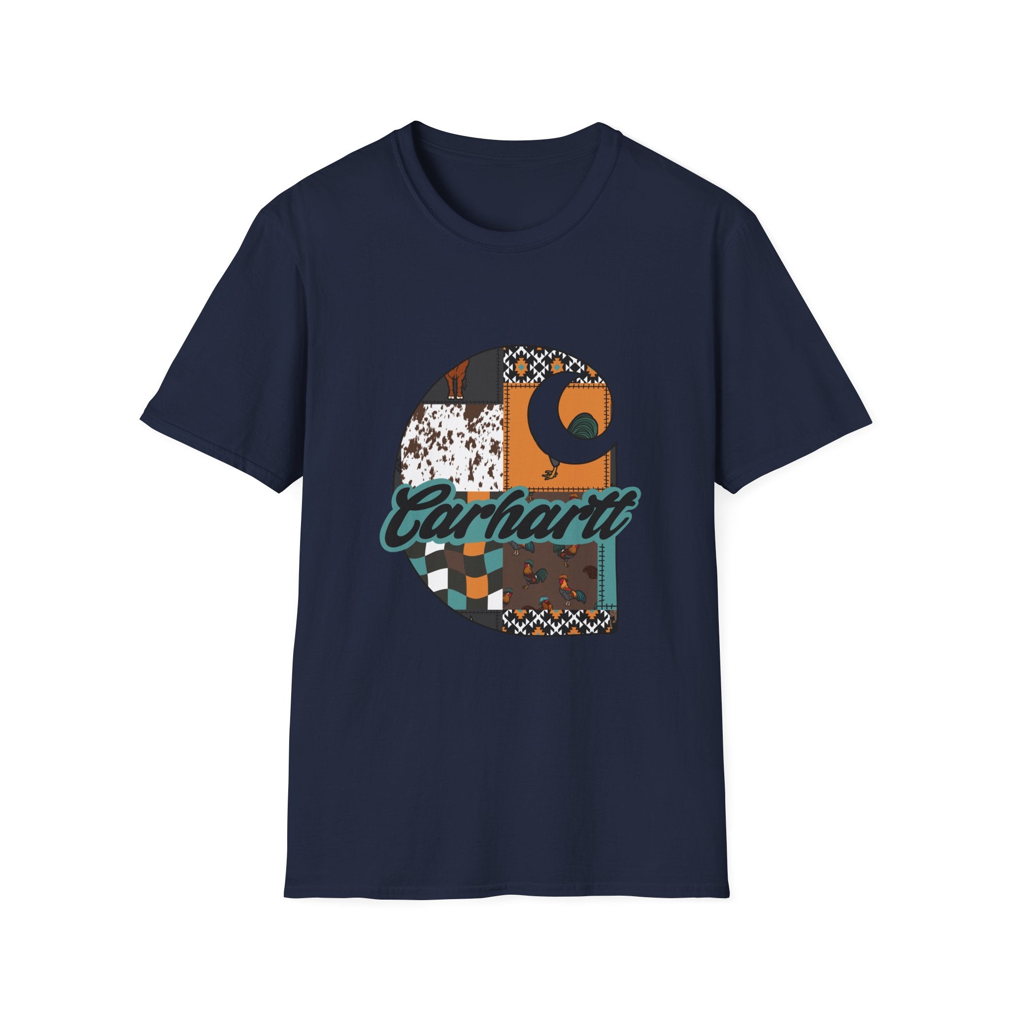 Carhartt Patchwork Logo T-Shirt — Retro Quilted Moon Graphic