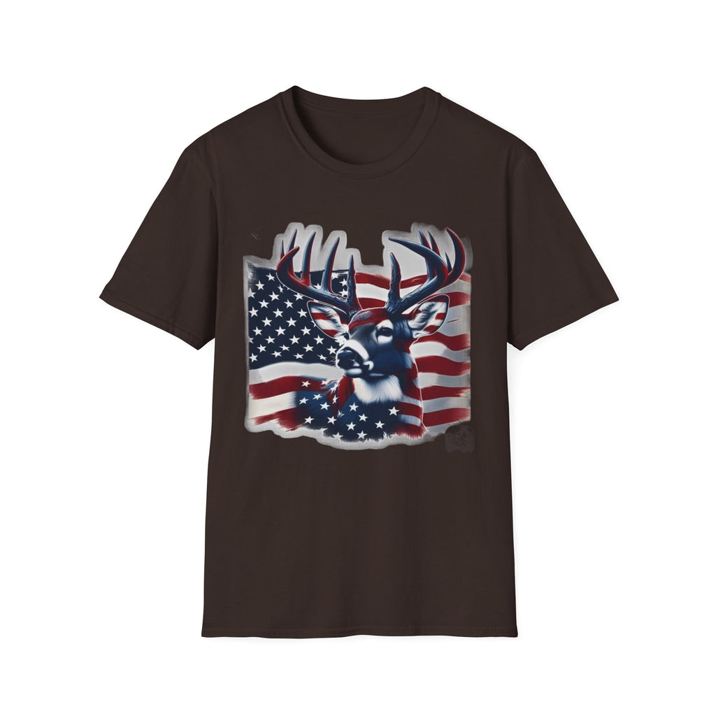 Patriotic Deer T-Shirt — American Flag Buck Graphic Tee