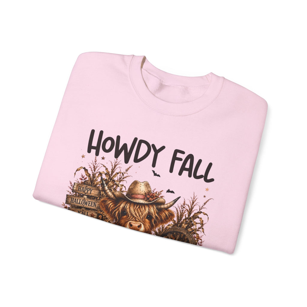 Howdy Fall Cowgirl Sweatshirt – Autumn Pumpkin Farm Graphic Crewneck