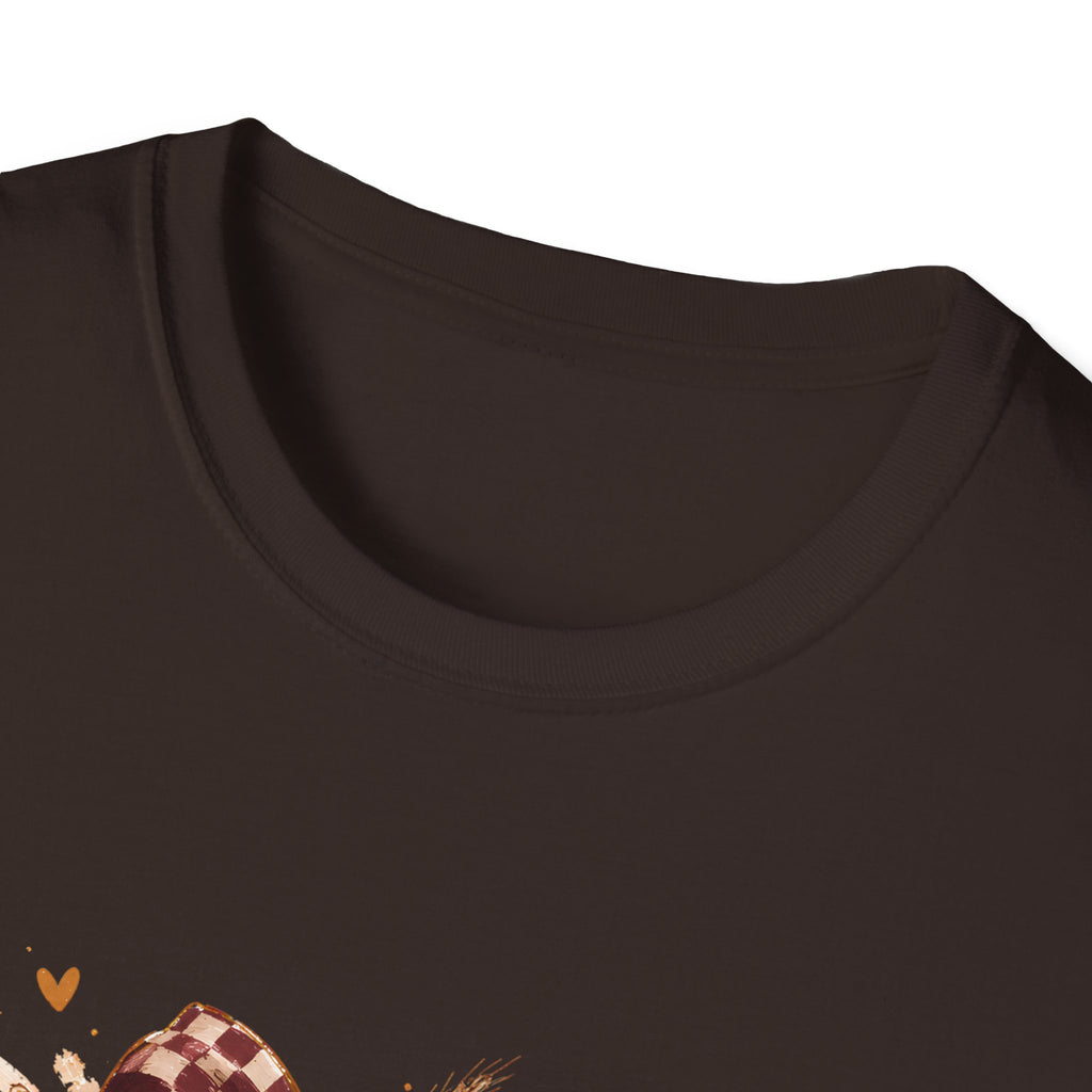 Highland Cow Fall T-Shirt — Pumpkin & Plaid Autumn Graphic Tee