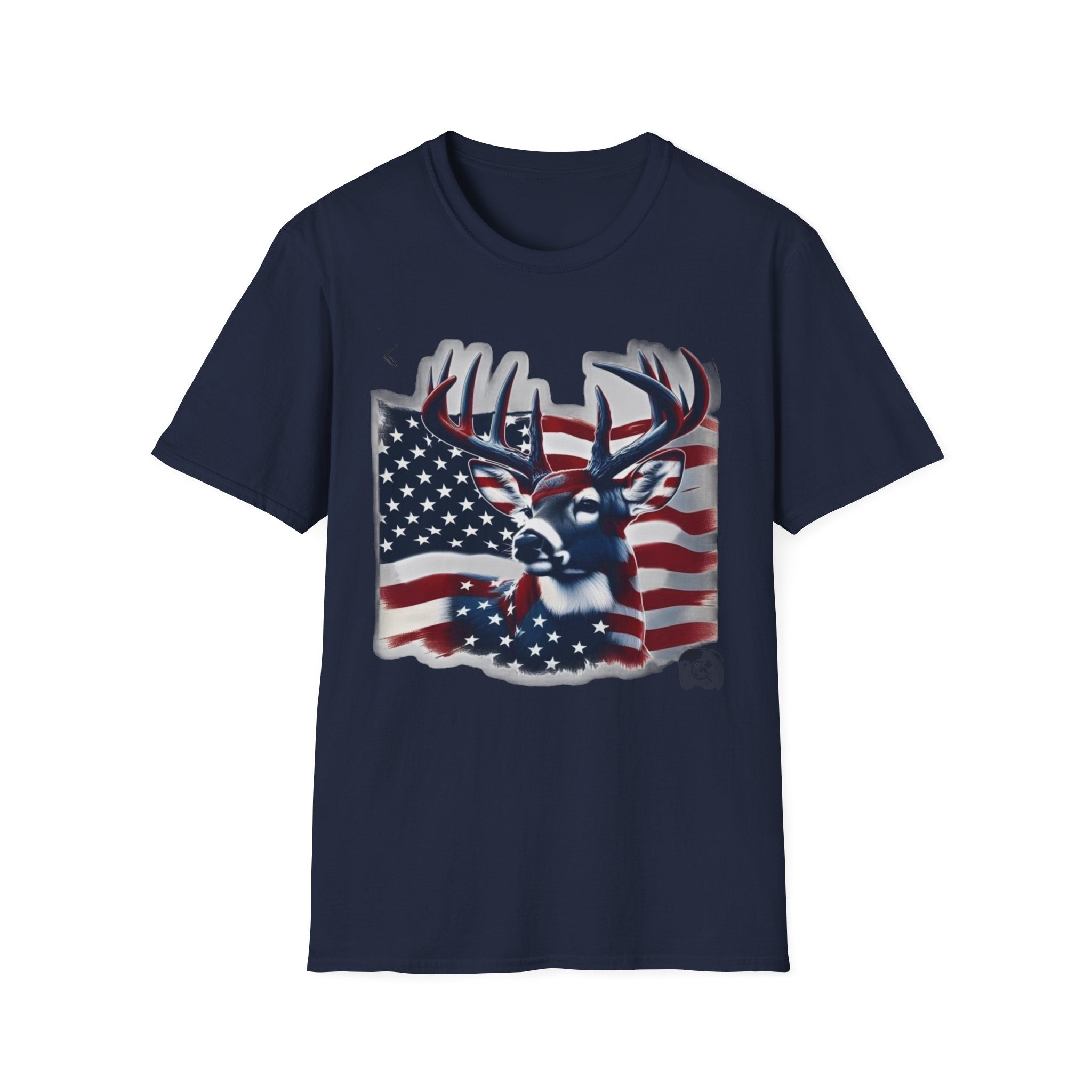 Patriotic Deer T-Shirt — American Flag Buck Graphic Tee