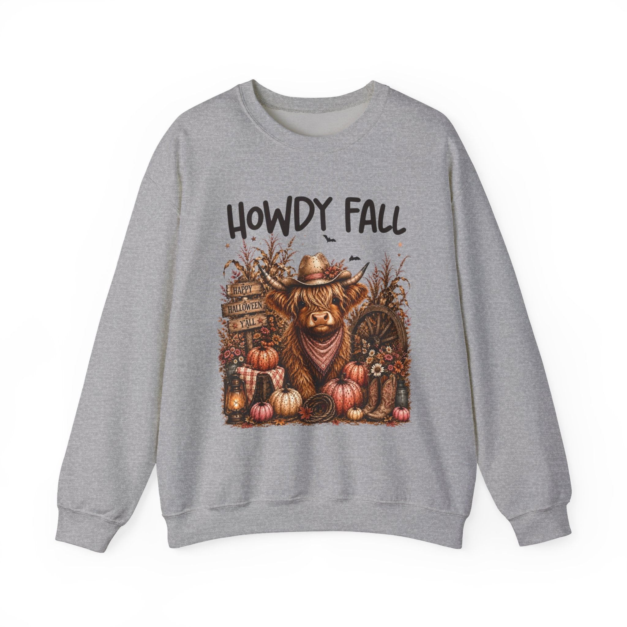 Howdy Fall Cowgirl Sweatshirt – Autumn Pumpkin Farm Graphic Crewneck