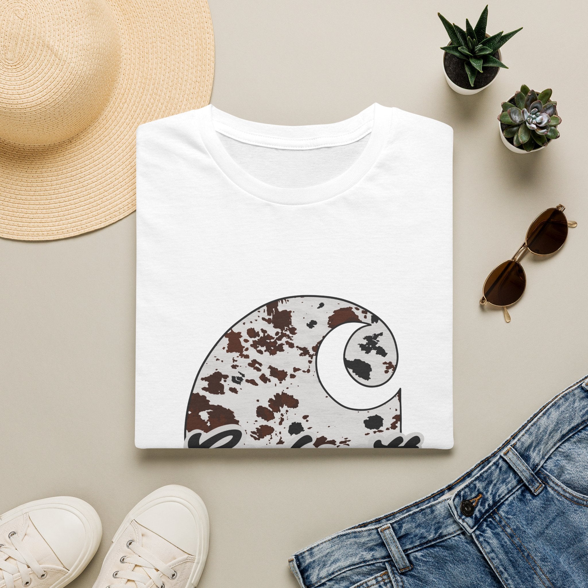 Cow Print Carhartt Logo T-Shirt