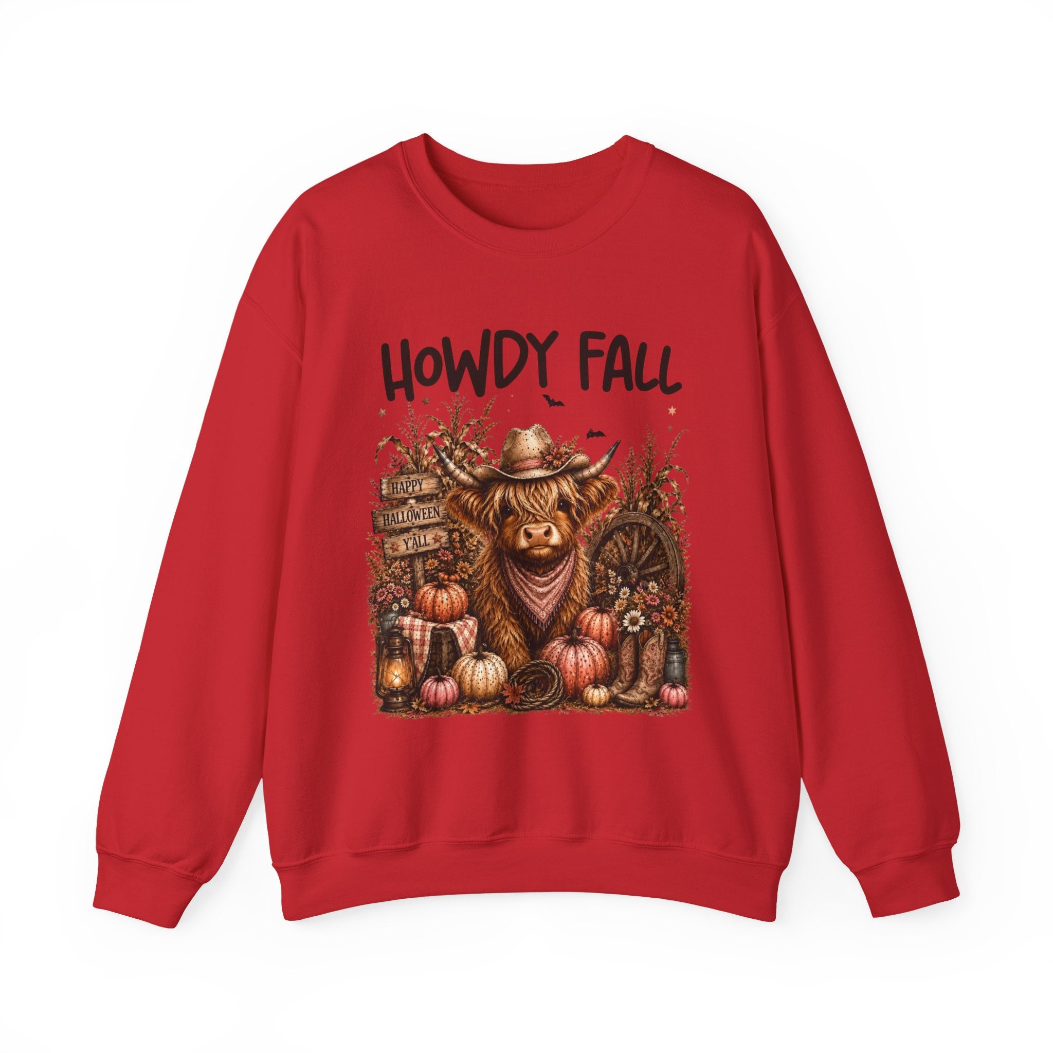 Howdy Fall Cowgirl Sweatshirt – Autumn Pumpkin Farm Graphic Crewneck