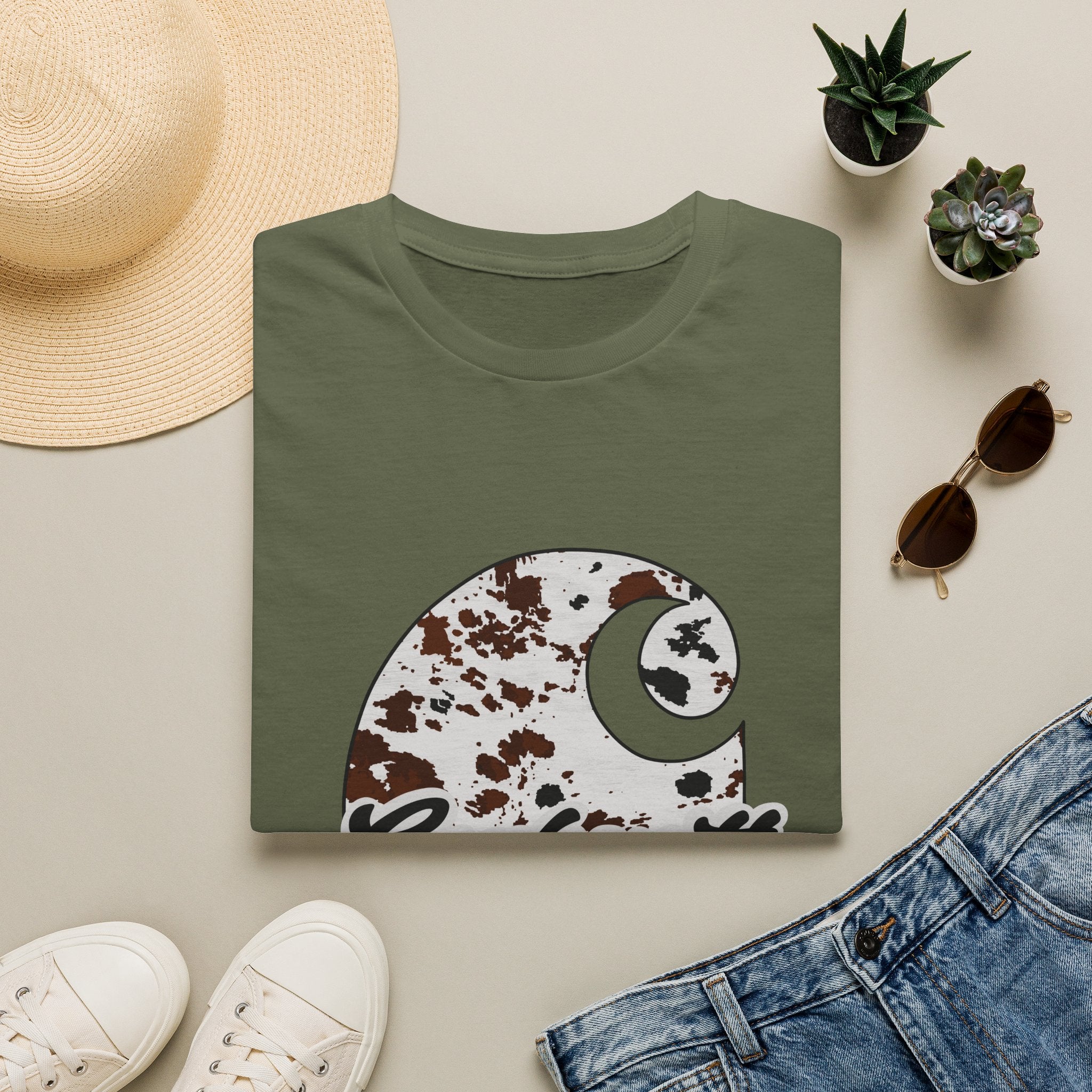 Cow Print Carhartt Logo T-Shirt
