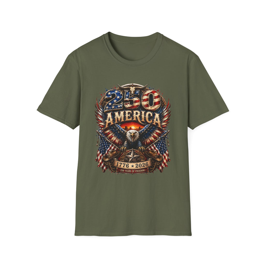 250 America Eagle Graphic T-Shirt — Patriotic 1776–2021 Anniversary Tee