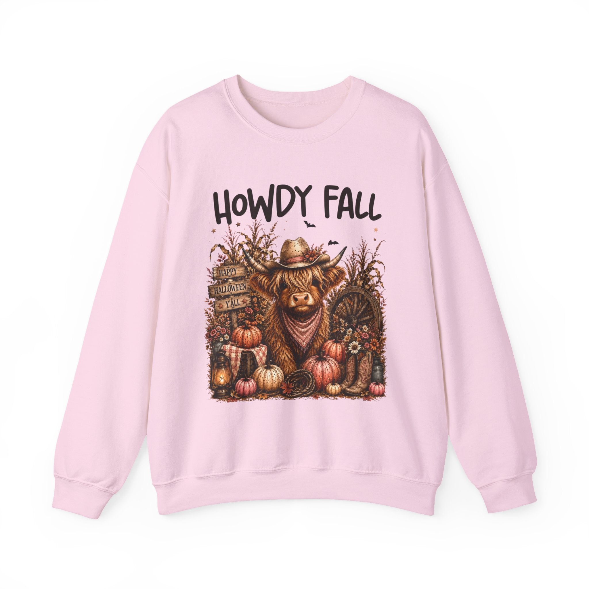 Howdy Fall Cowgirl Sweatshirt – Autumn Pumpkin Farm Graphic Crewneck
