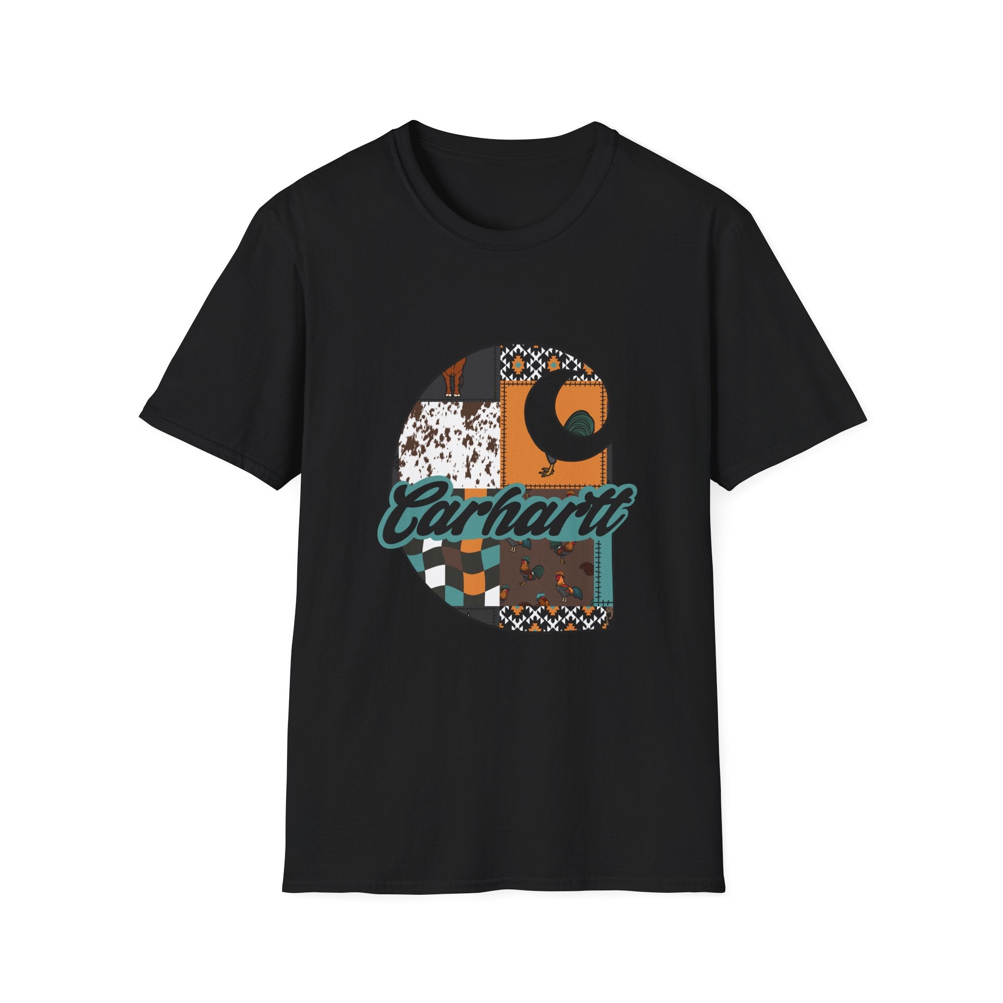 Carhartt Patchwork Logo T-Shirt — Retro Quilted Moon Graphic