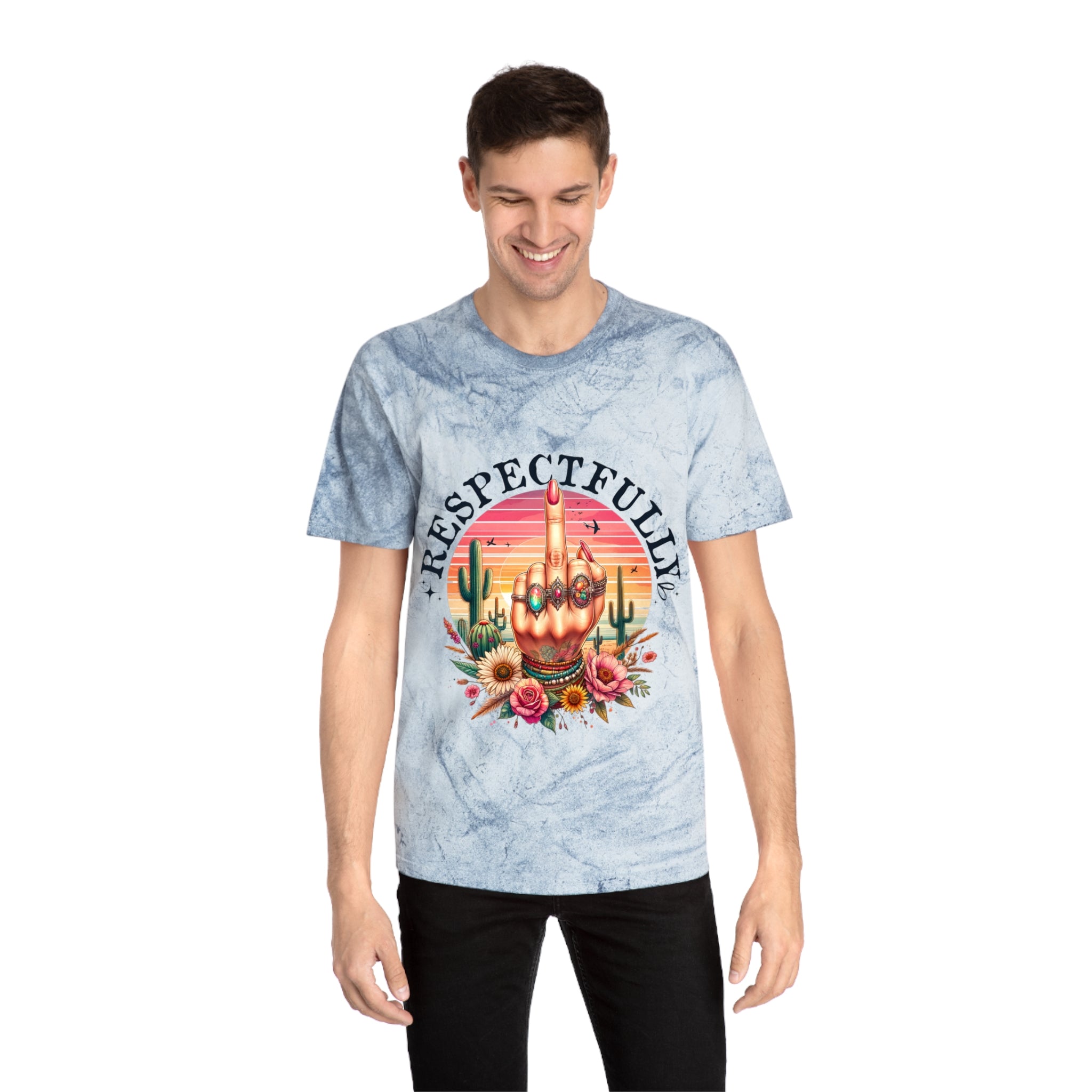 Respectfully Middle Finger T-Shirt — Retro Desert Graphic Tee