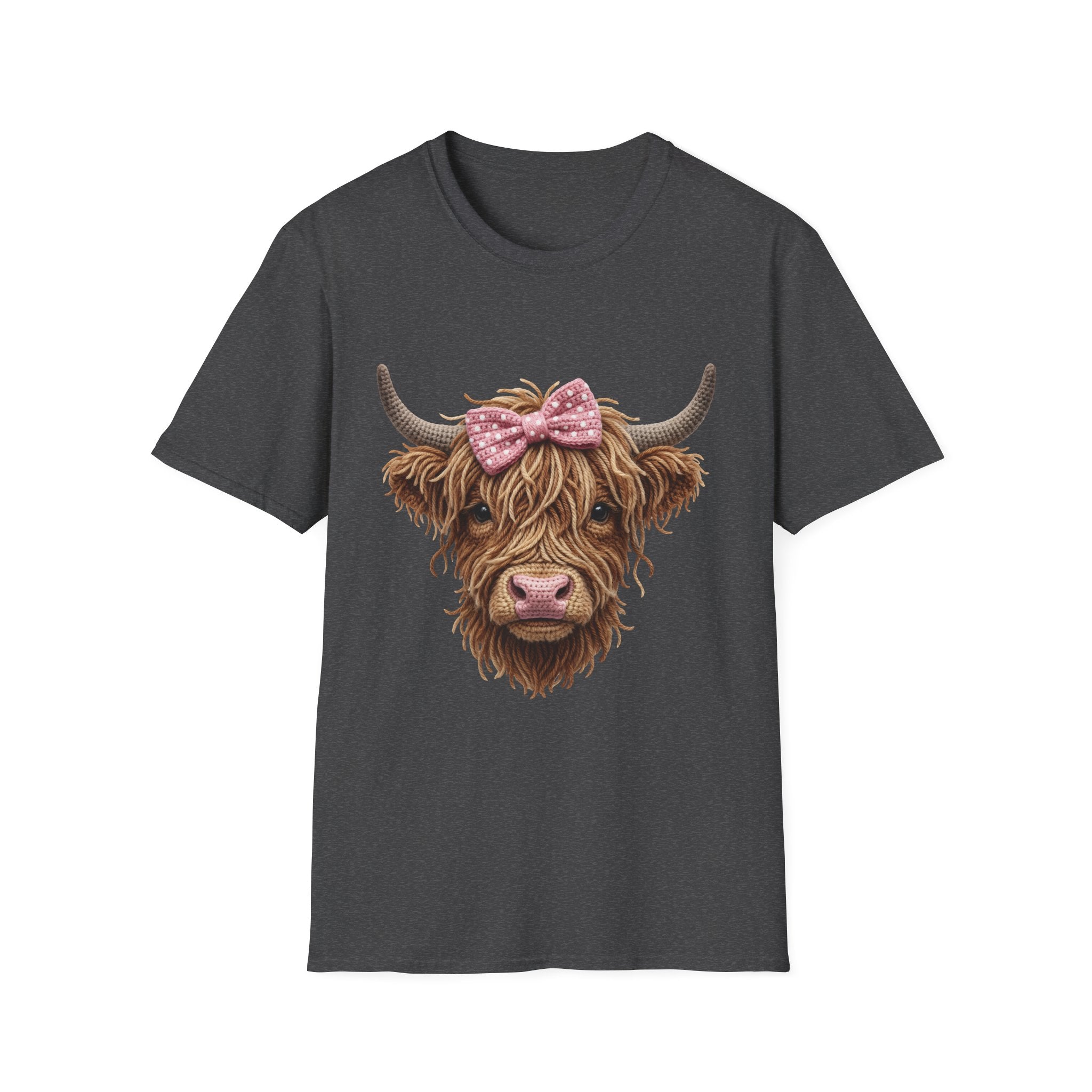 Highland Cow Tee — Cute Ribbon Cow Graphic T-Shirt