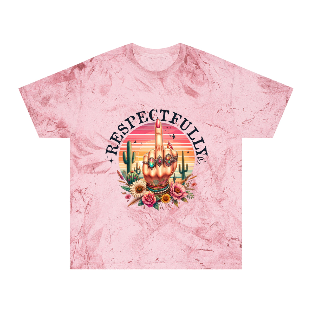 Respectfully Middle Finger T-Shirt — Retro Desert Graphic Tee
