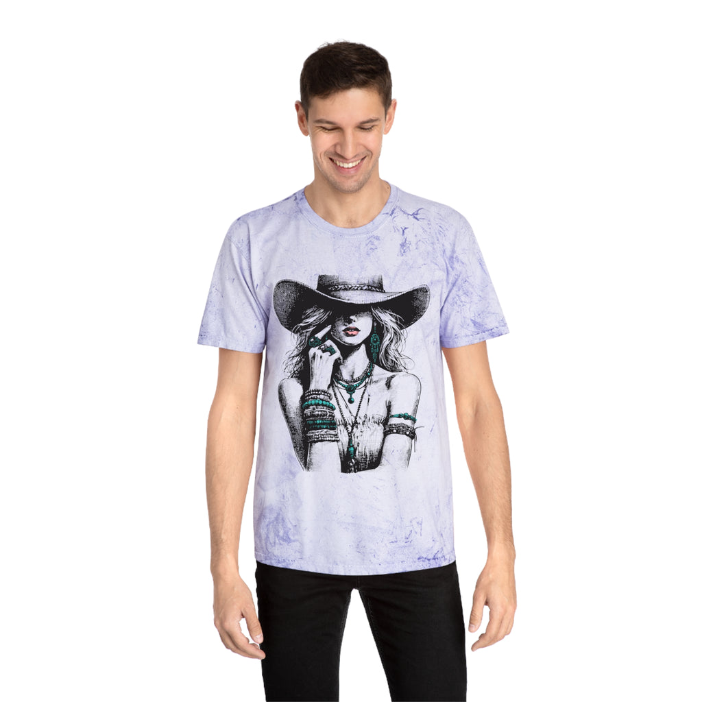 Western Cowgirl Graphic Tee — Vintage Boho Hat & Jewelry Design