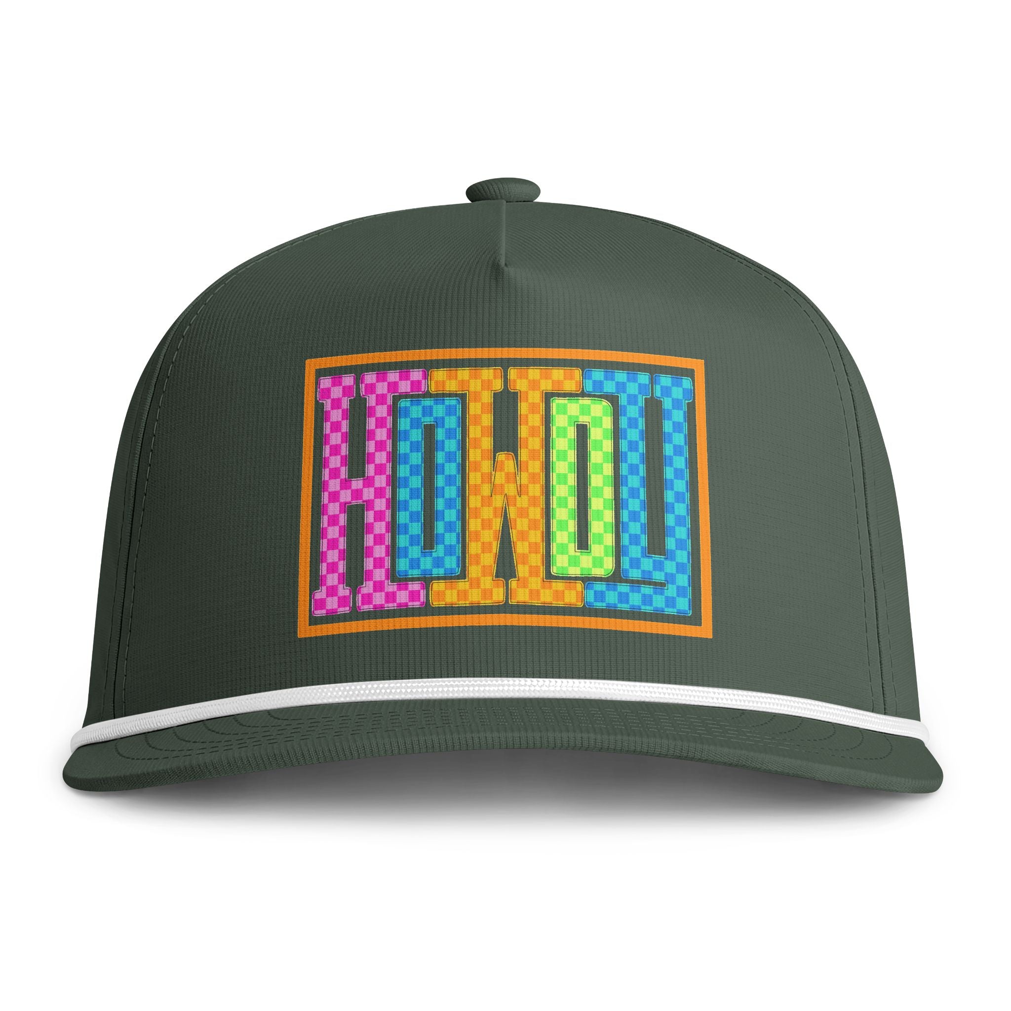 Sunwashed 'Howdy' Rope Cap — Retro Colorblock Trucker Hat