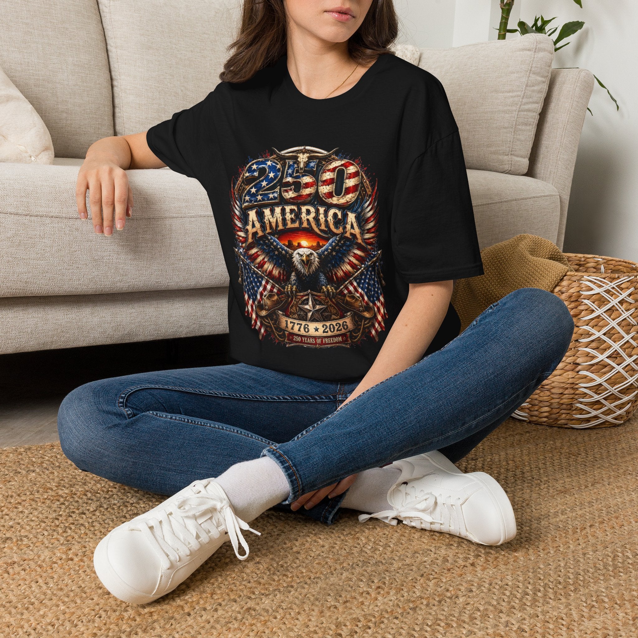 250 America Eagle Graphic T-Shirt — Patriotic 1776–2021 Anniversary Tee