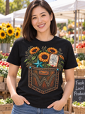 Philippians 4:13 sunflower and western faith graphic tee