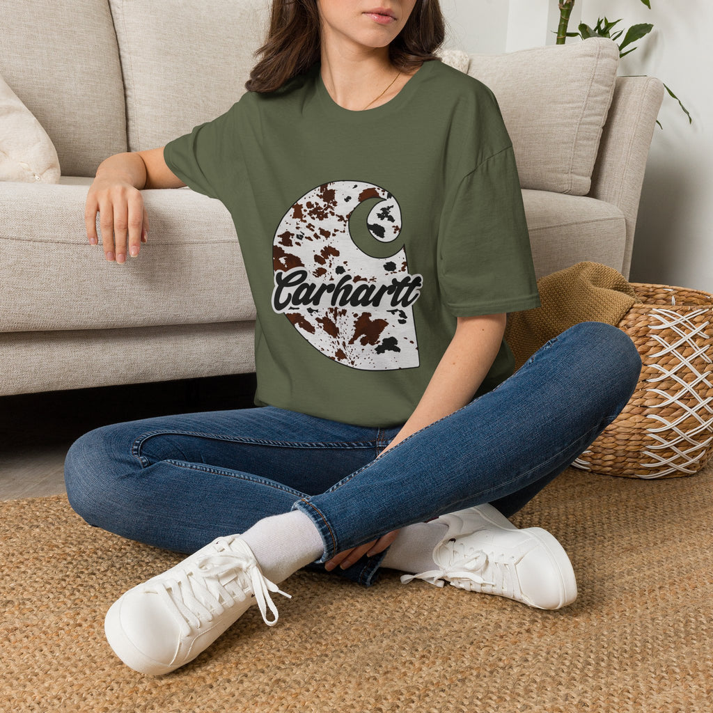 Cow Print Carhartt Logo T-Shirt