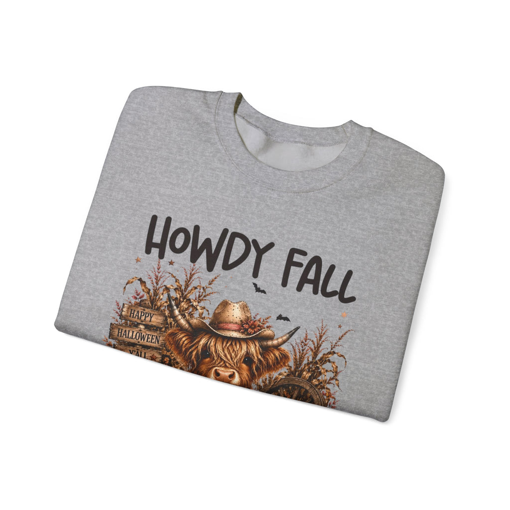 Howdy Fall Cowgirl Sweatshirt – Autumn Pumpkin Farm Graphic Crewneck