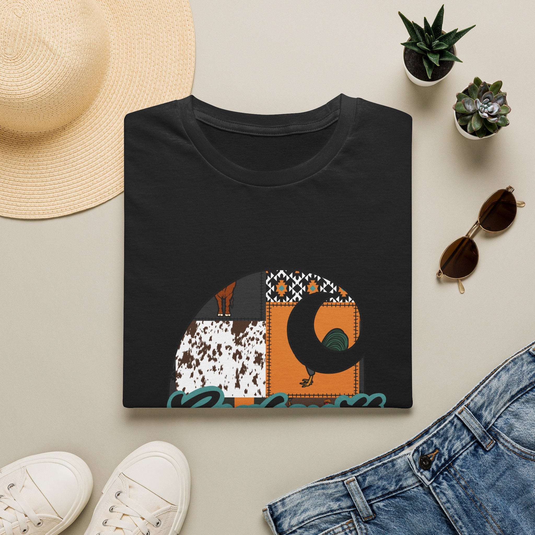 Carhartt Patchwork Logo T-Shirt — Retro Quilted Moon Graphic