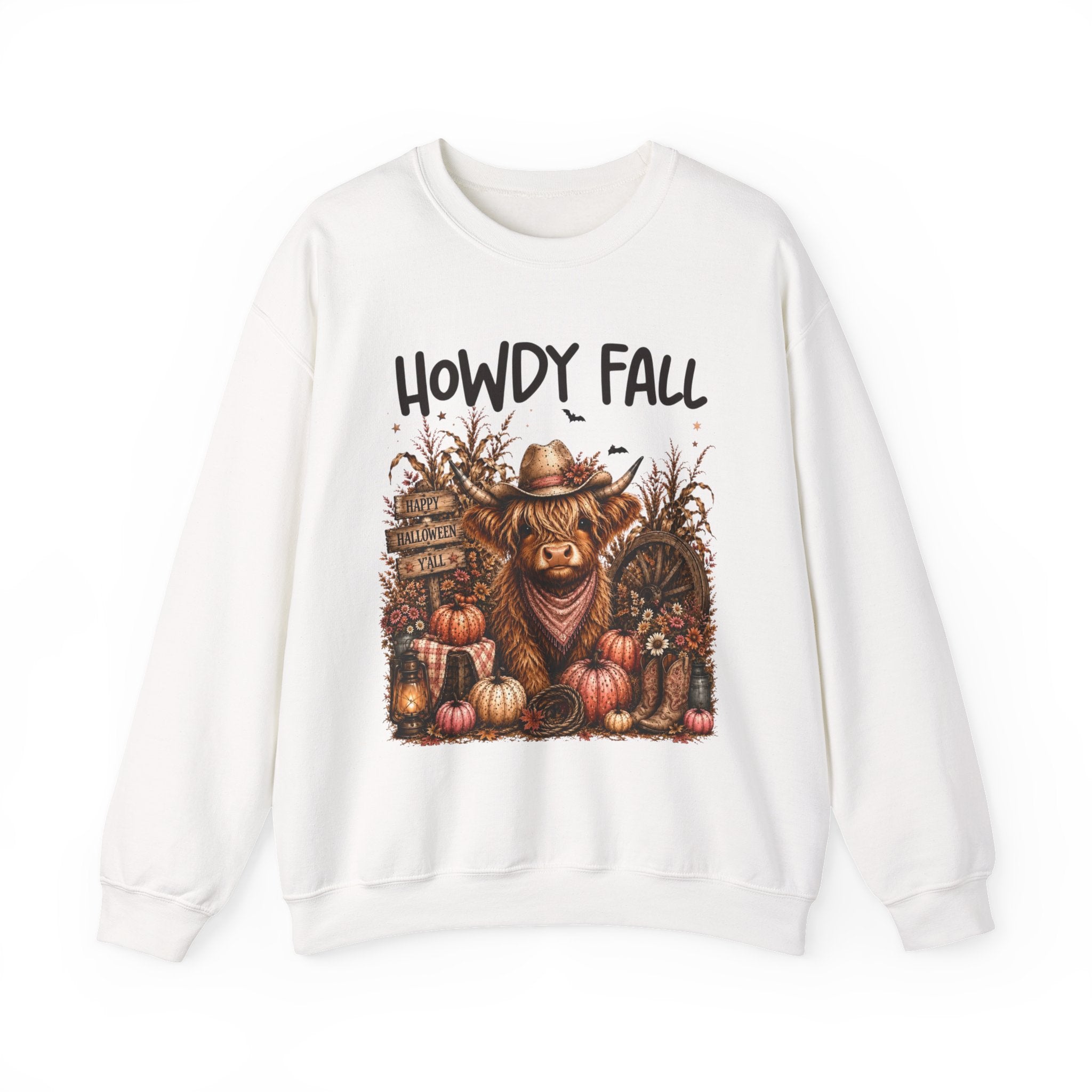 Howdy Fall Cowgirl Sweatshirt – Autumn Pumpkin Farm Graphic Crewneck