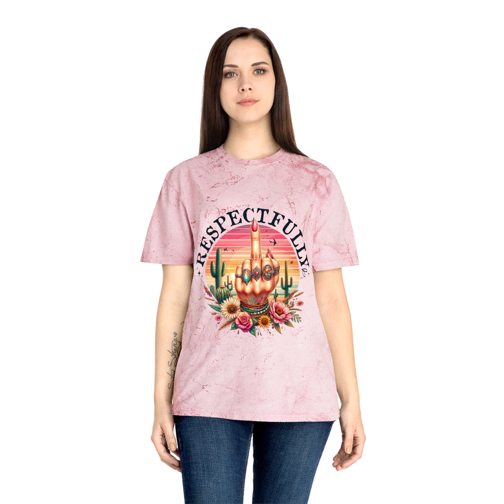 Respectfully Middle Finger T-Shirt — Retro Desert Graphic Tee
