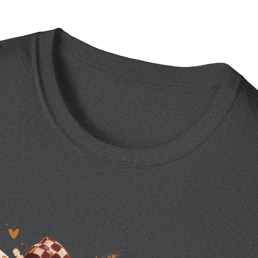 Highland Cow Fall T-Shirt — Pumpkin & Plaid Autumn Graphic Tee