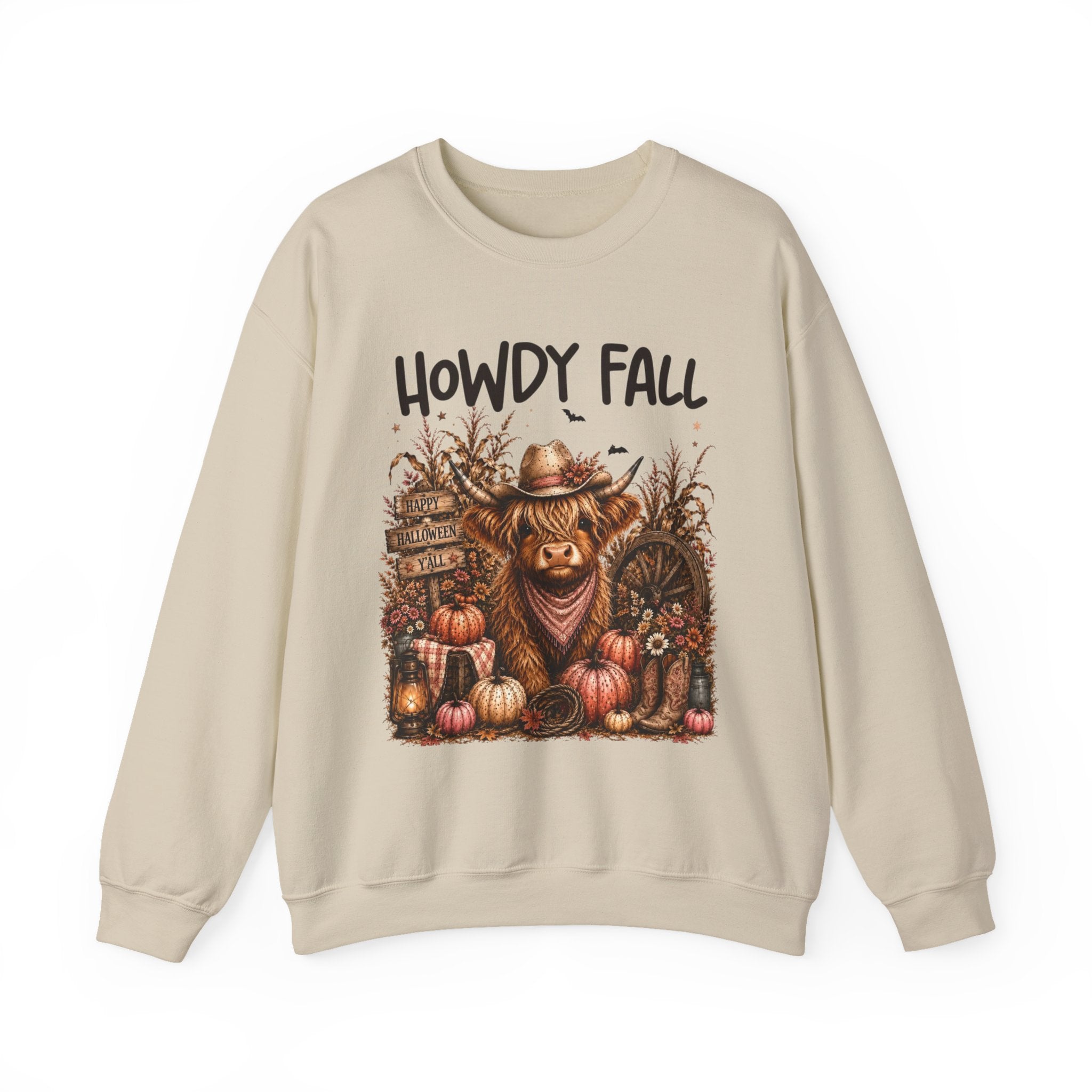 Howdy Fall Cowgirl Sweatshirt – Autumn Pumpkin Farm Graphic Crewneck