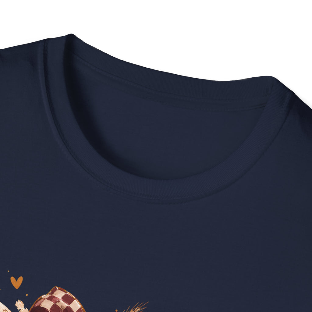 Highland Cow Fall T-Shirt — Pumpkin & Plaid Autumn Graphic Tee