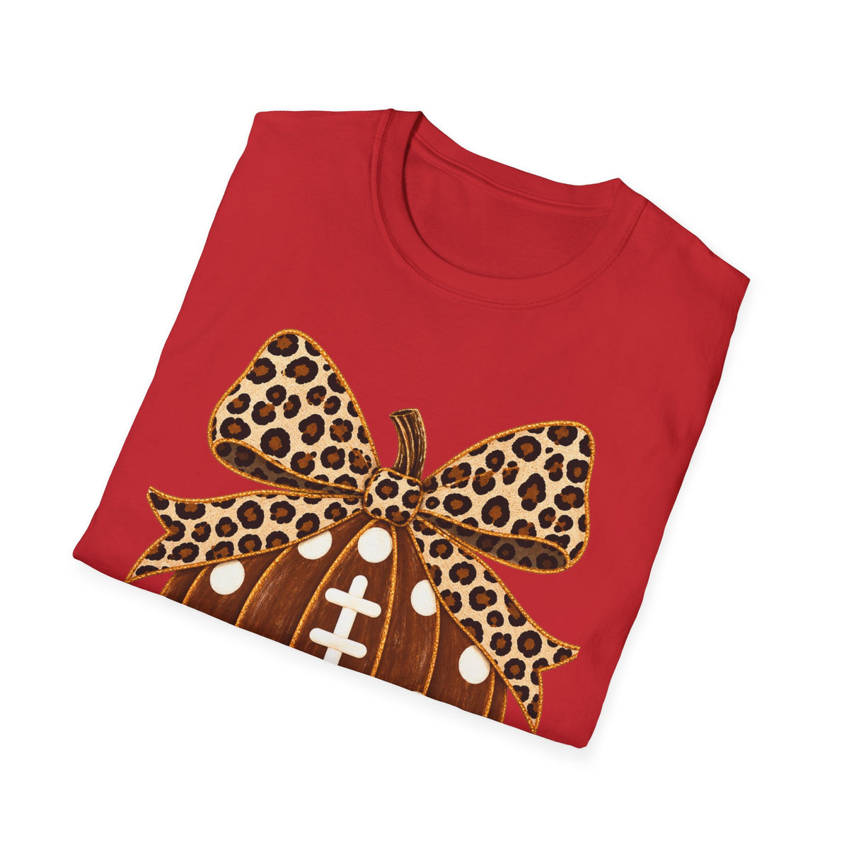 Leopard Bow Football Pumpkin T-Shirt