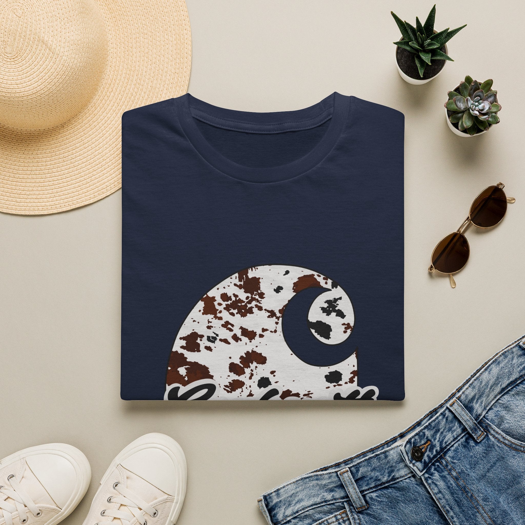 Cow Print Carhartt Logo T-Shirt