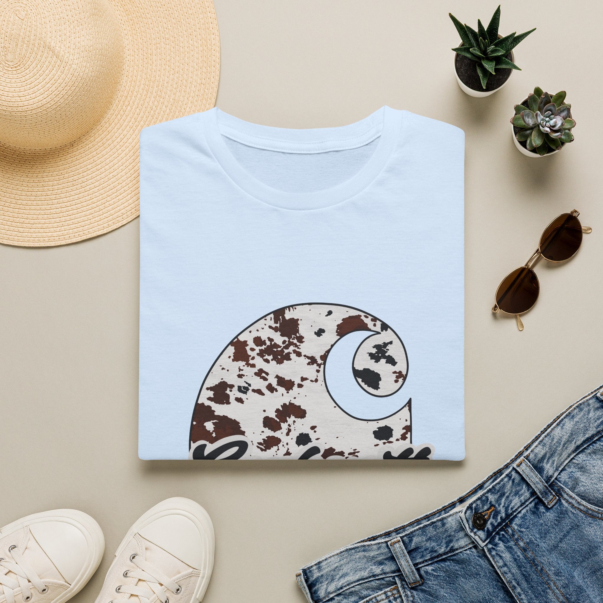Cow Print Carhartt Logo T-Shirt