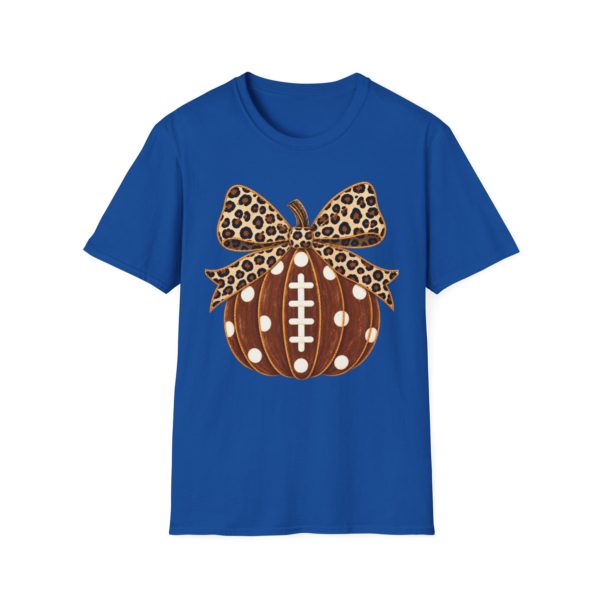 Leopard Bow Football Pumpkin T-Shirt