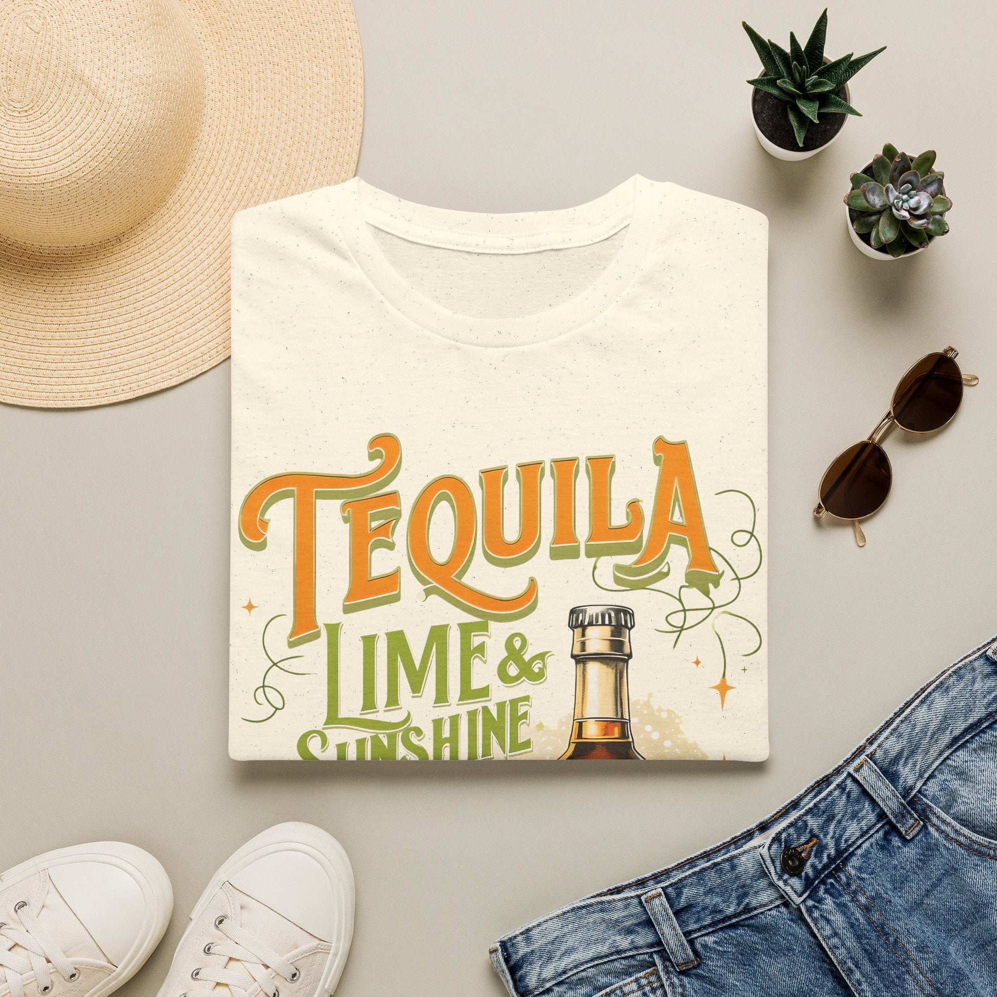 Tequila Lime & Sunshine T‑Shirt — Retro Citrus Cocktail Graphic Tee