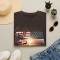 Deer Sunset Flag T-Shirt — American Hunting Outdoors Tee