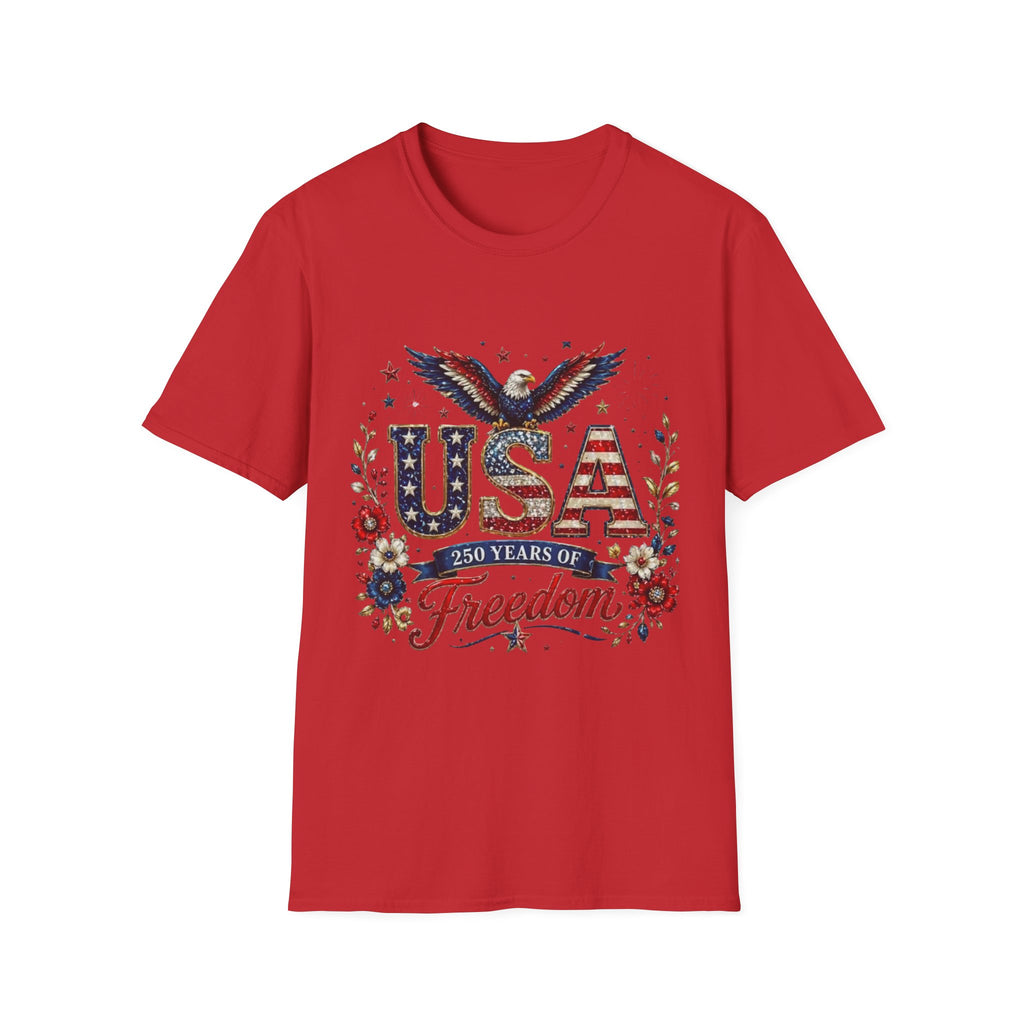 USA Freedom T-Shirt — Patriotic Eagle & American Flag Design