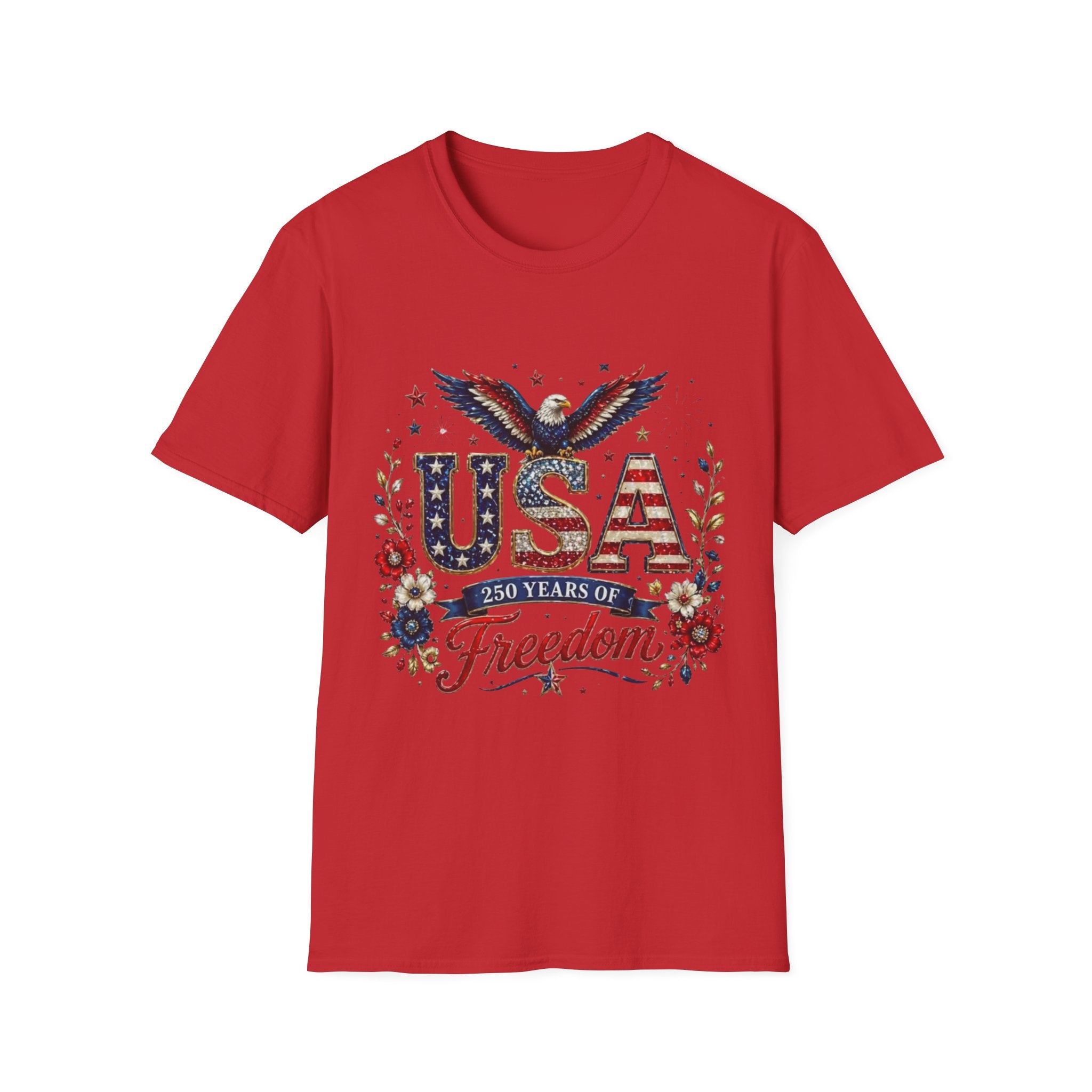 USA Freedom T-Shirt — Patriotic Eagle & American Flag Design