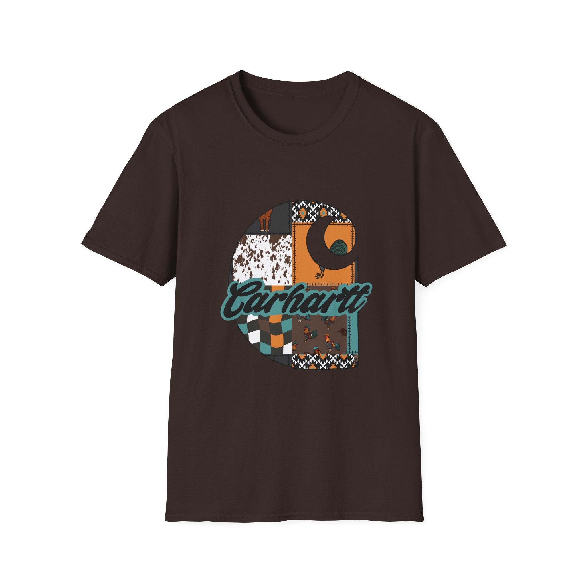 Carhartt Patchwork Logo T-Shirt — Retro Quilted Moon Graphic