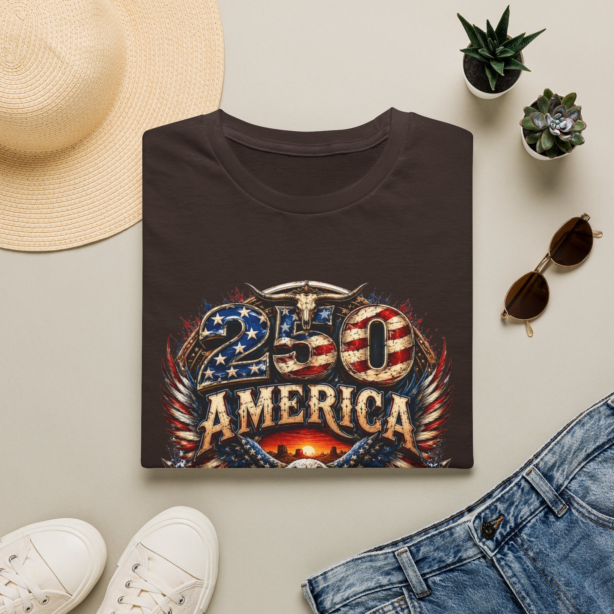 250 America Eagle Graphic T-Shirt — Patriotic 1776–2021 Anniversary Tee