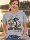 Raise Em Right Proverbs 22:6 dog and lake-life graphic tee