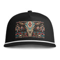 Sunwashed Rope Cap – Southwestern Tribal Bull Skull Embroidered Hat